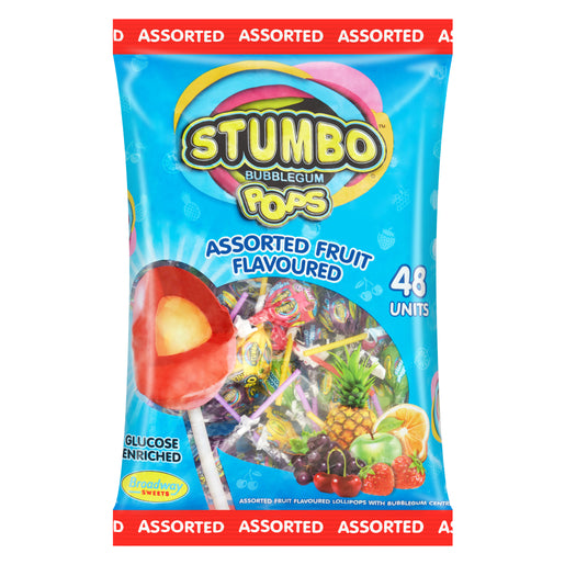 Stumbo Bubblegum Pops Assorted Flavored 48 units