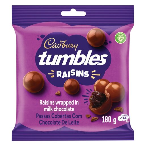 Cadbury Chocolate Tumbles Raisins 180g