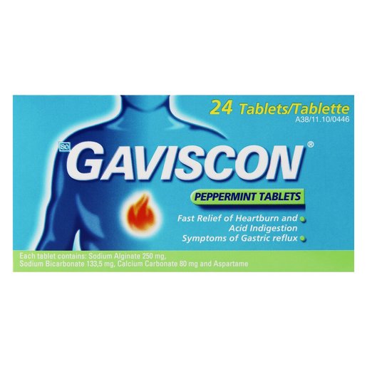 Gaviscon Peppermint Antacid Tabs 8ea