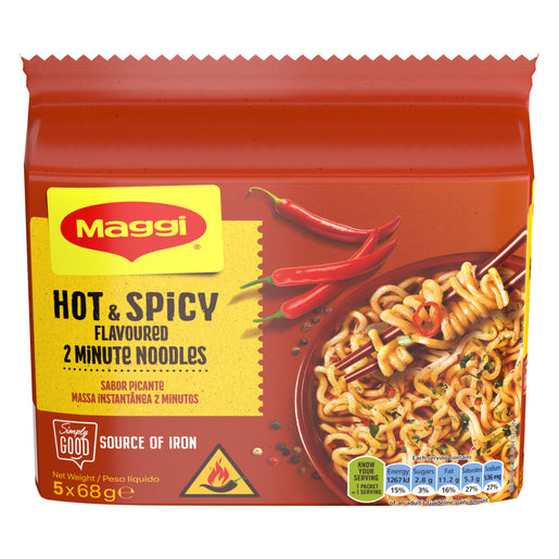 Maggi Hot & Spicy Flavoured 2 Minute Noodles 5 x 68g