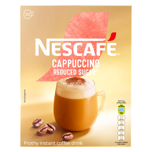 Nescafe Gold Reduced Sugar Cappuccino Sachets 20 x 12.5g