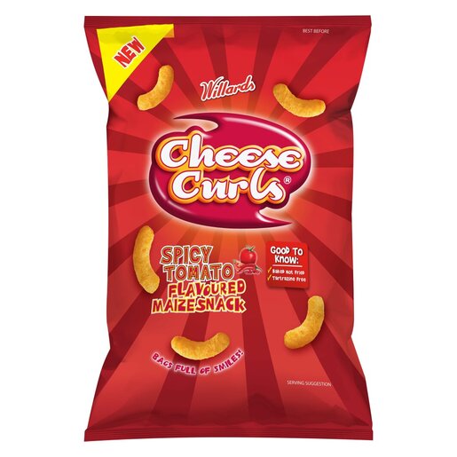 Willards Spicy Tomato Cheese Curls Chips 90g