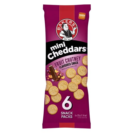 Bakers Fruit Chutney Mini Cheddars 6 x 33g - Special