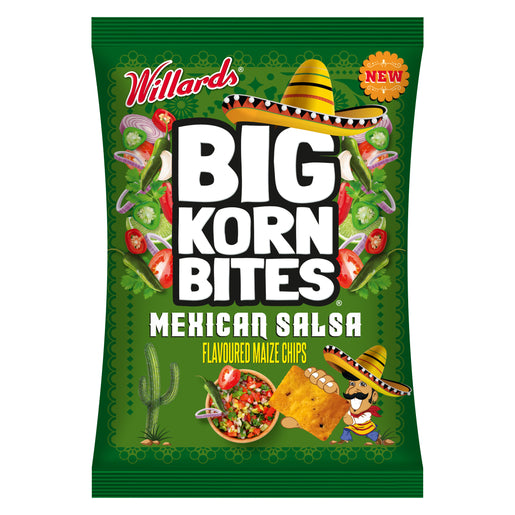 Willards Big Korn Bites Mexican Salsa Flavoured Maize Chips 120g