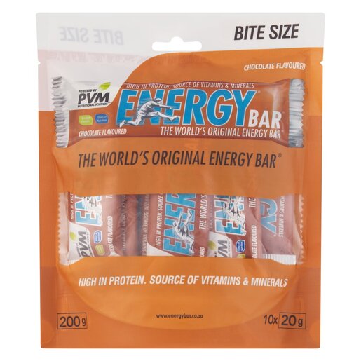 PVM Energy Bar Chocolate Bitesize 10 x 20g
