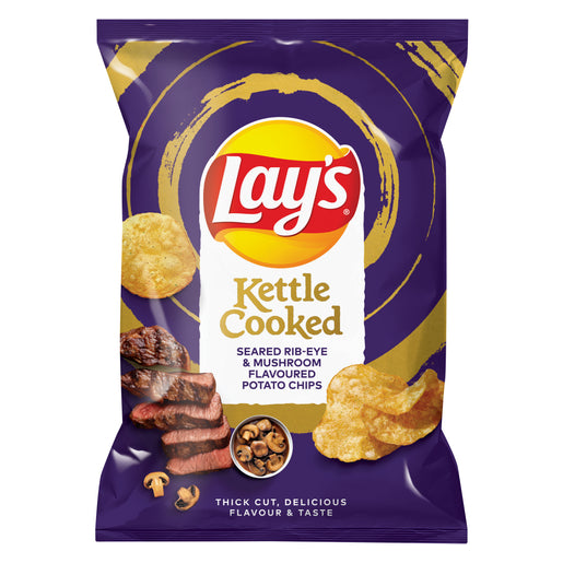 Lay's Seared Rib-Eye & Mushroom Kettle Cooked Potato Chips 120g