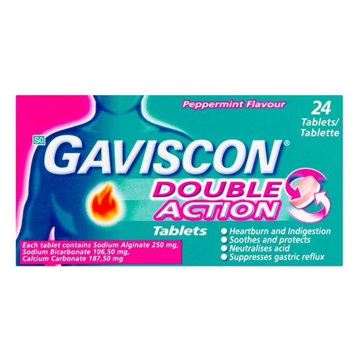 Gaviscon Double-Action Antacid Tablets 24 Pack