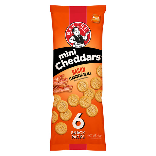 Bakers Mini Cheddars Bacon Flavour 6 X 33g - Special
