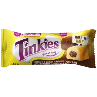 Tinkies Half & Half Chocolate Vanilla Flavoured Sponge Cake 45g